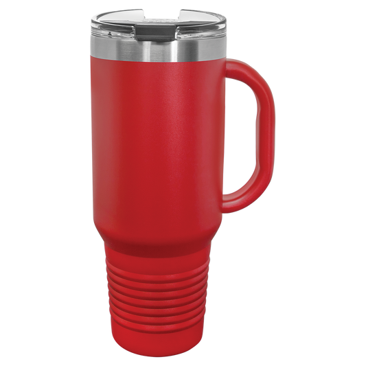 40 oz Travel Mug with Snap Lid & Straw