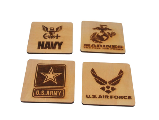 Coasters Wood - Military Branches