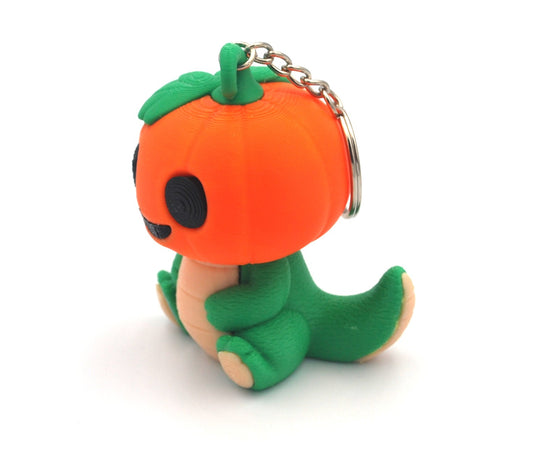 Dino Pumpkin Keychain