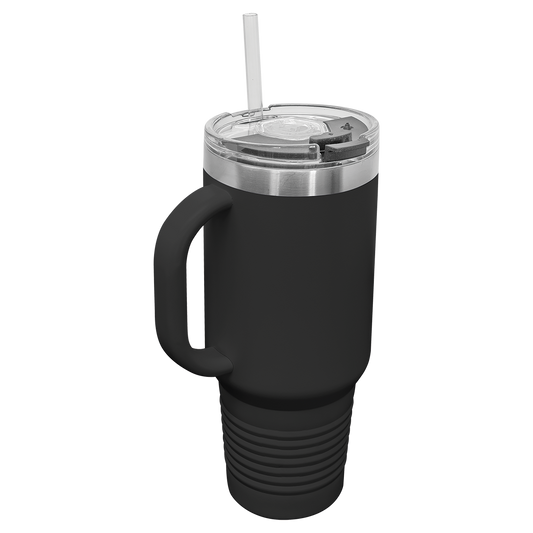 40 oz Travel Mug with Snap Lid & Straw